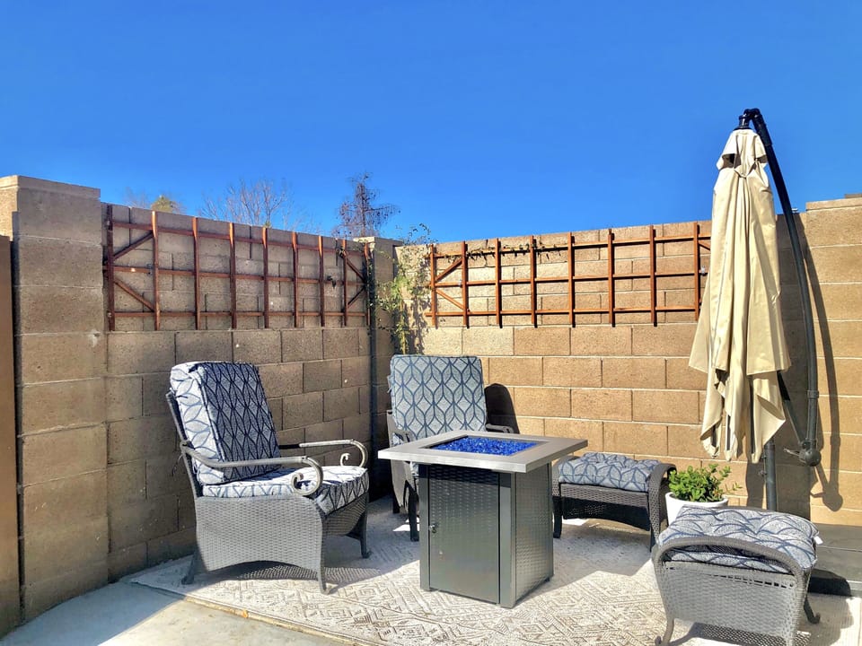 Beautiful fire pit sitting area to soak up the Arizona nights