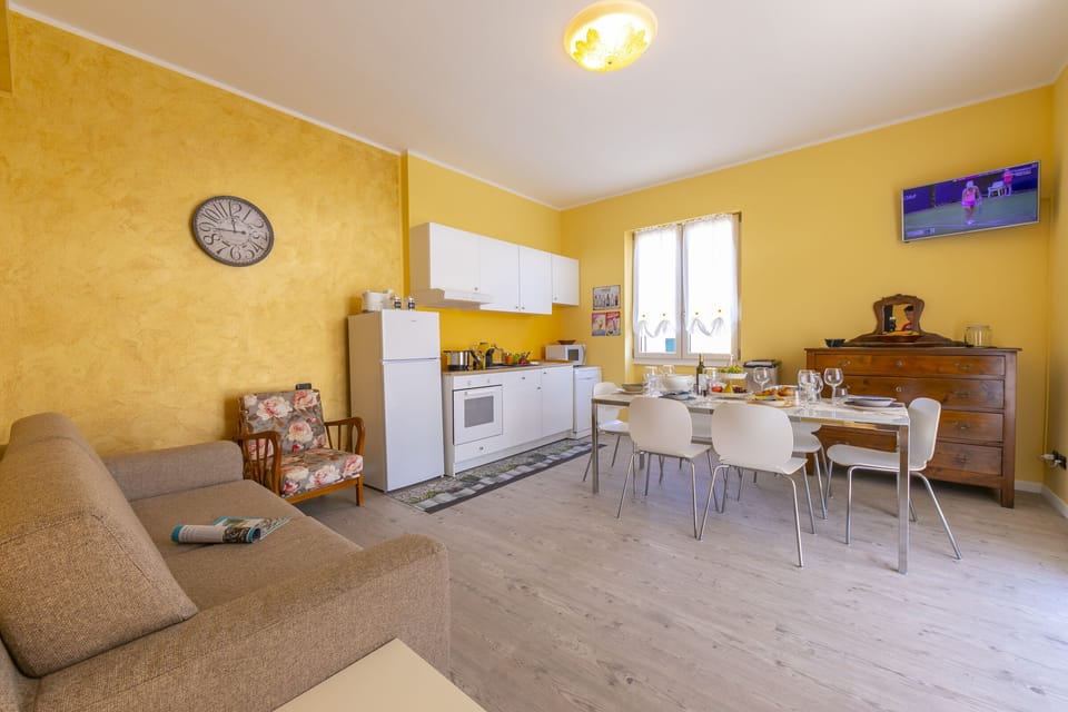 The living room with kitchen