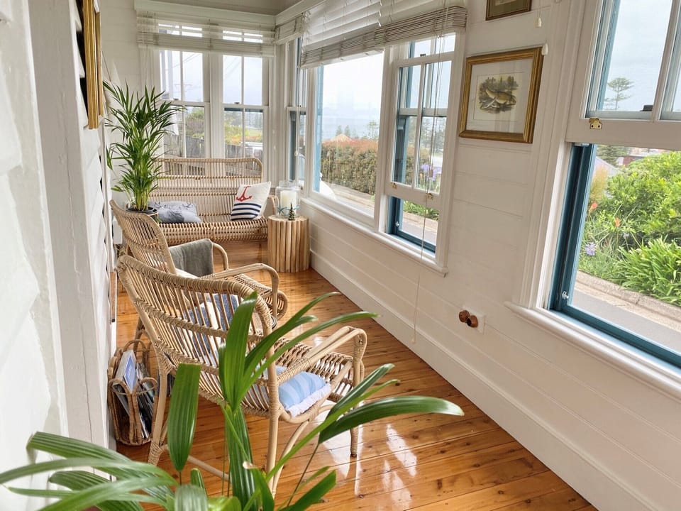 Enjoy views of Black Beach and the lighthouse, even on a rainy day 