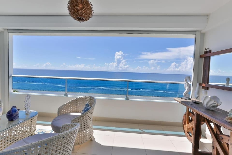 8th floor view at Las Olas. Balcony. Sitting area with great decoration.