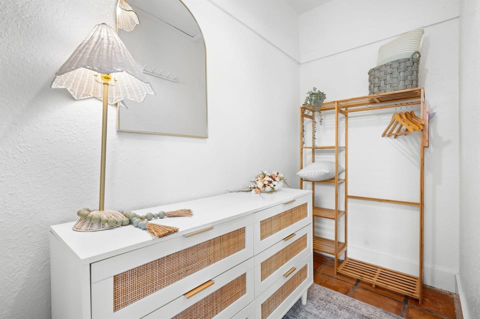 Spacious walk-in closet for easy storage