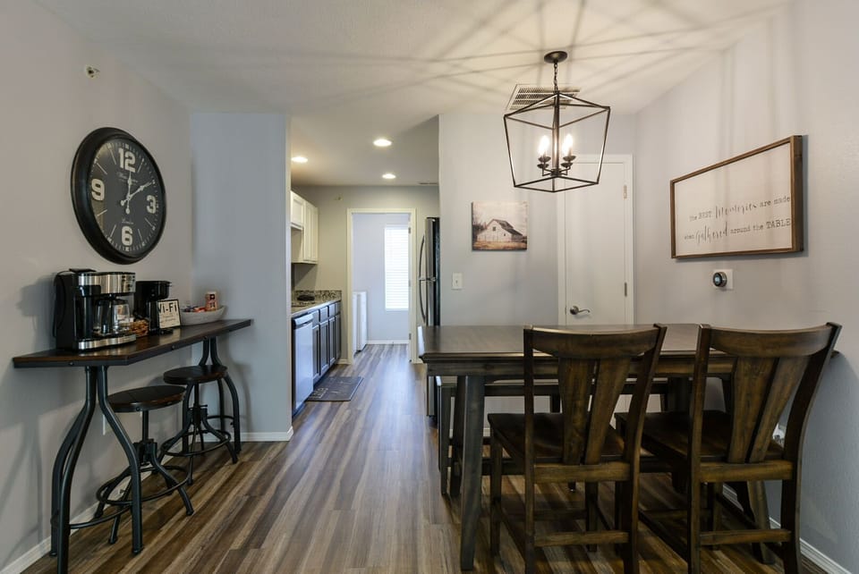 Dining room table and coffee bar