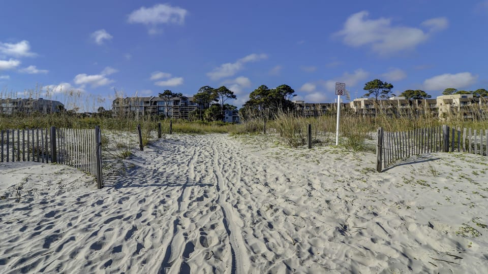 View of condo from beach
