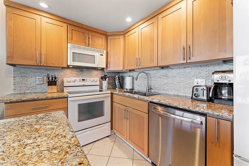 Granite countertops.