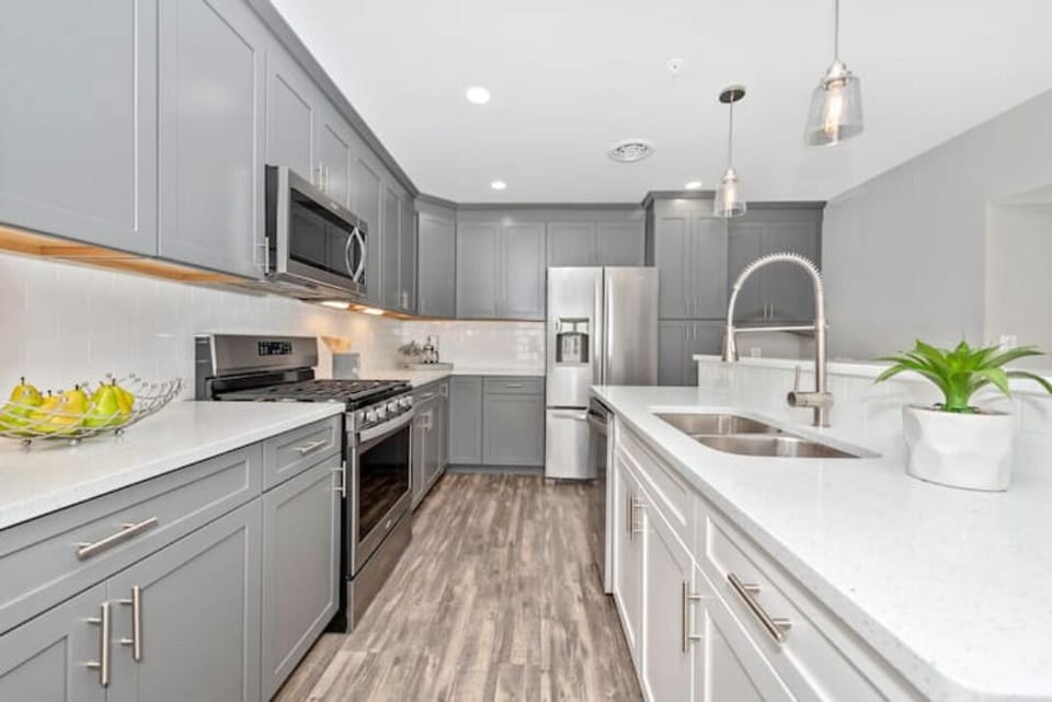 KITCHEN - modern, with updated appliances, cookware, dishes, utensils, dishsoap
