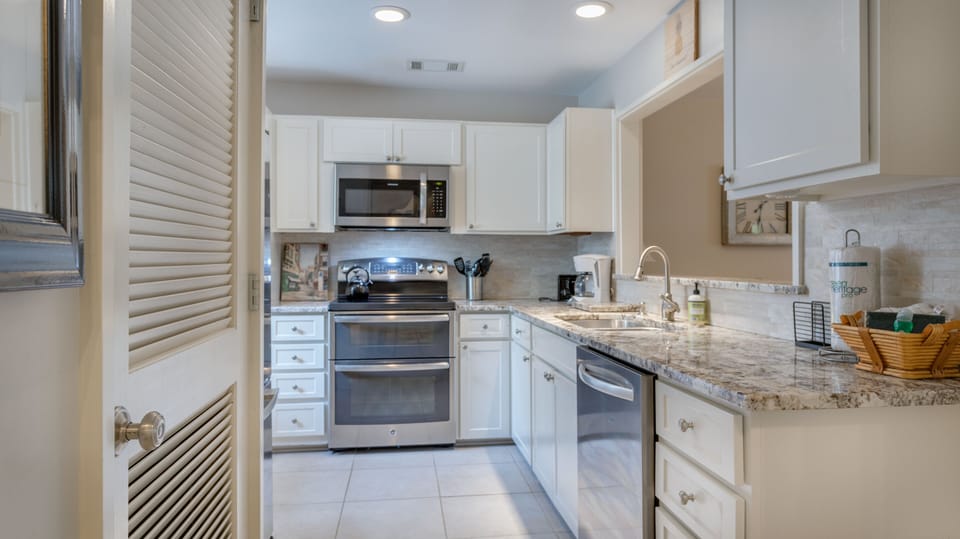 Updated kitchen, fully stocked and ready to feed your hungry crew