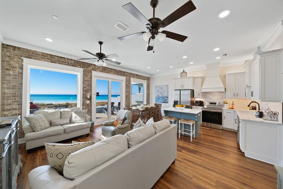 Living, dining, kitchen on 1st floor