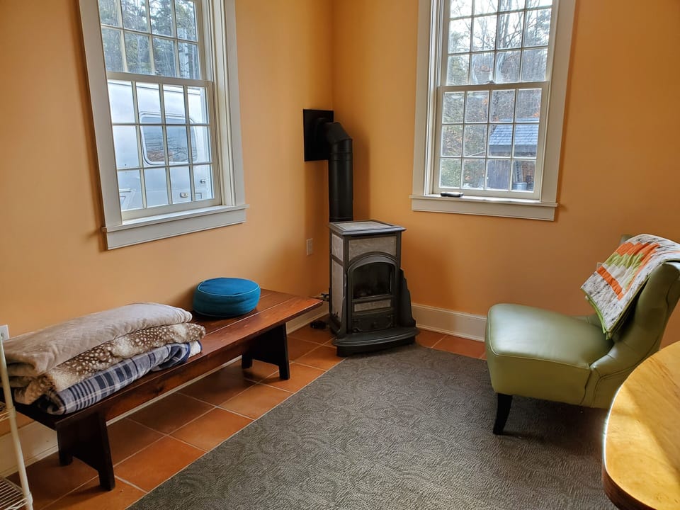 Cozy up by the fireplace