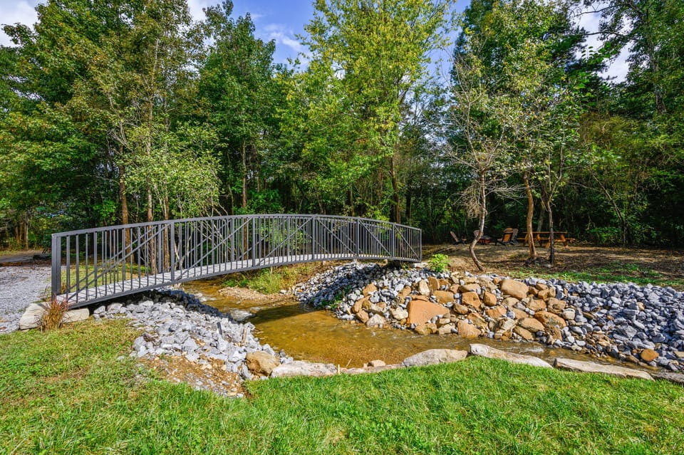 Creek and fire pit area