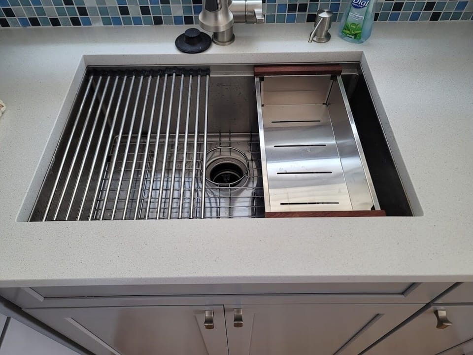 New Sink with strainer and drying acc.