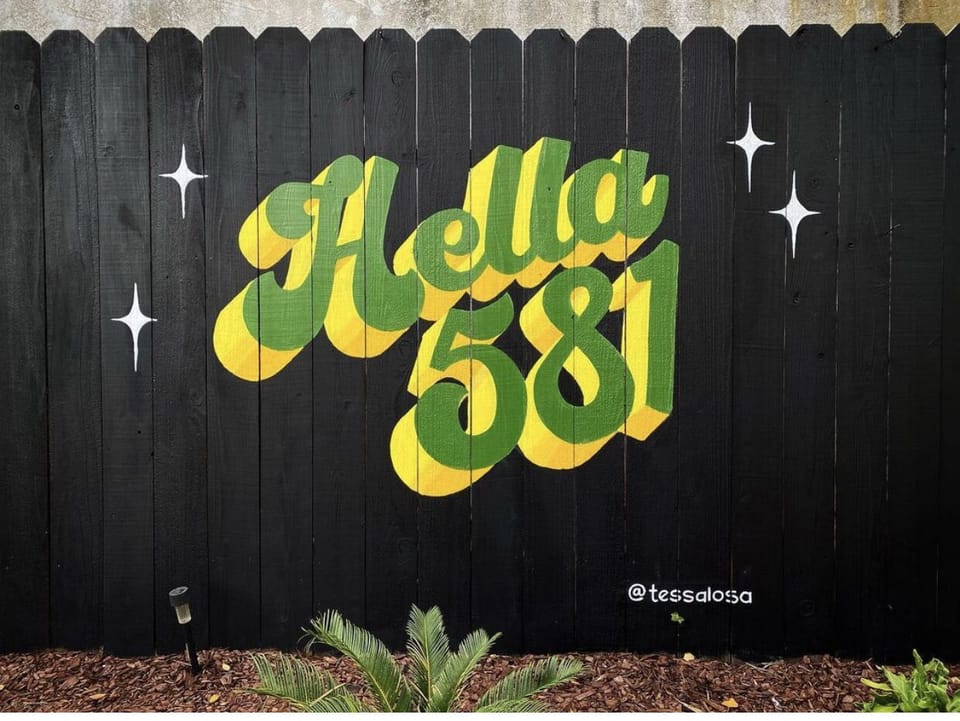 Our backyard mural. Go A's & Dubs!