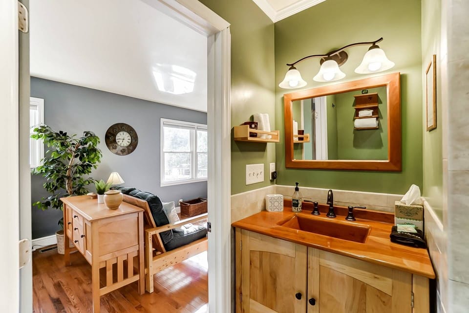 Colors and textures bounce throughout this property!