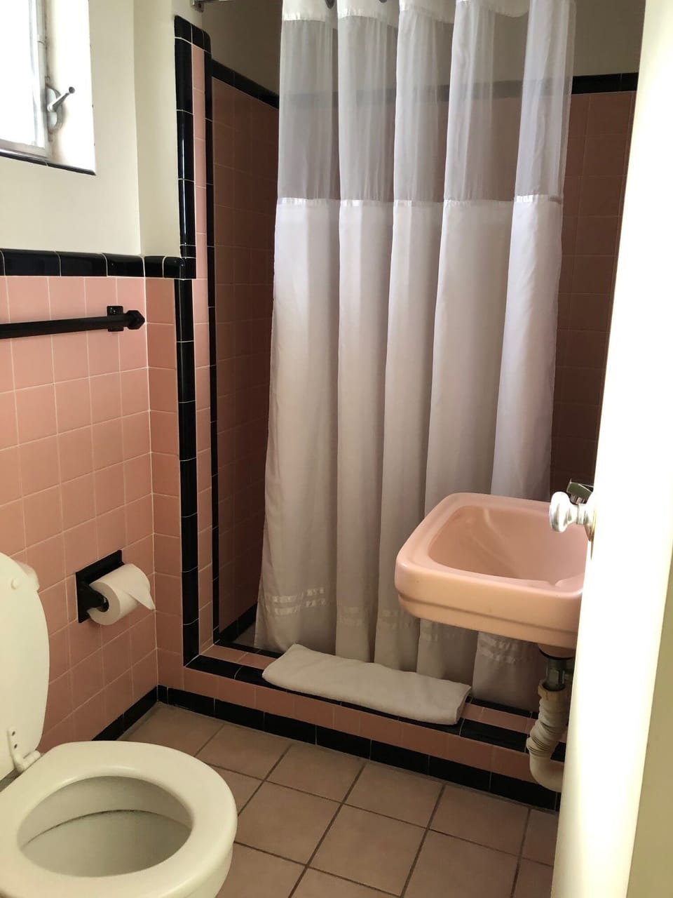 Standard Room, 2 Double Beds, Non Smoking | Bathroom | Rainfall showerhead, towels, soap, toilet paper
