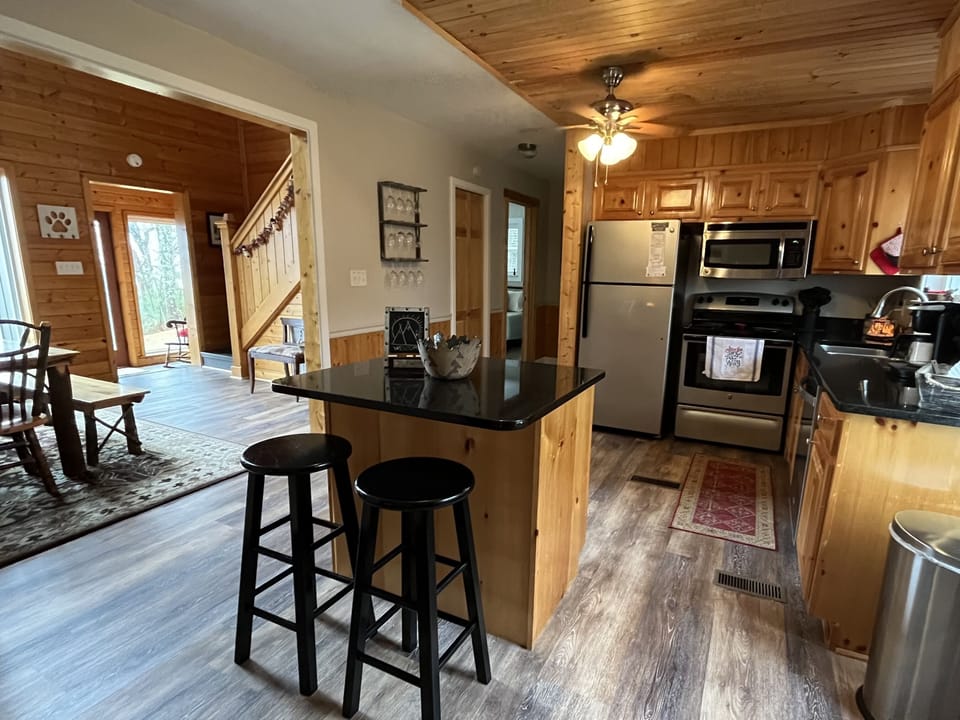 Kitchen looking into dining room