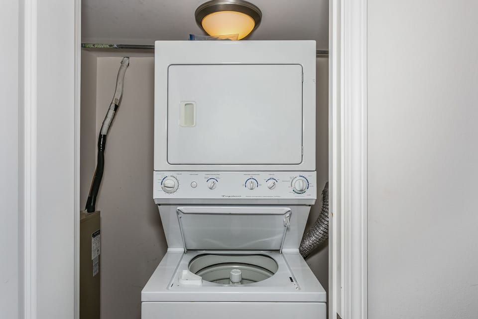 Washer/dryer located in a closet of the 2nd bedroom
