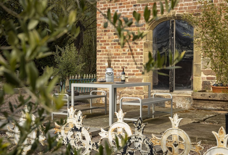 Private patio seating area
