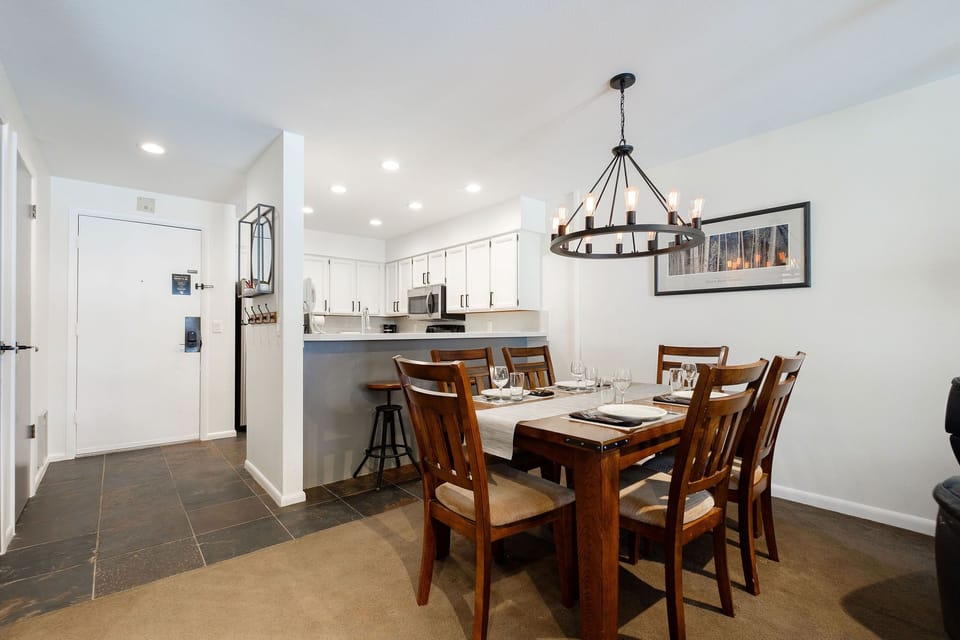 Dining room and kitchen
