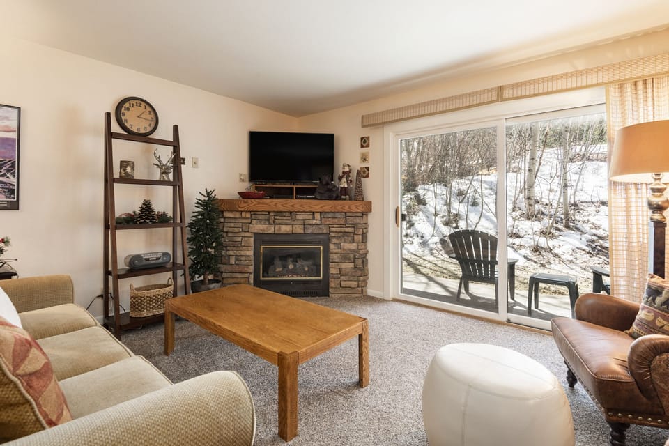 Living room with private deck