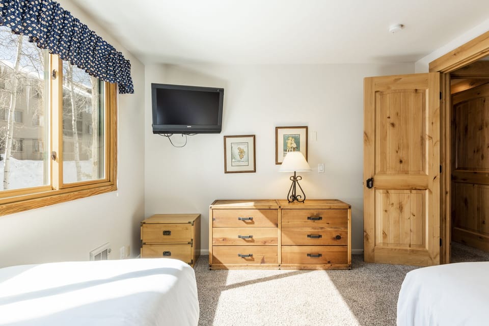 Guest  bedroom with abundant natural light 