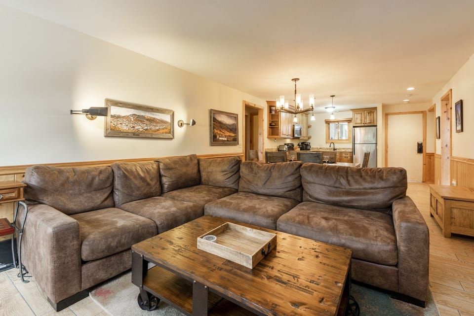 Relax on the leather couch