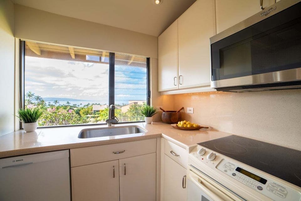 Prepare dishes at counters bright with lemons and sun.