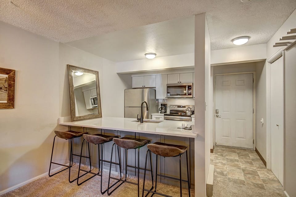 Breakfast bar and remodeled Kitchen