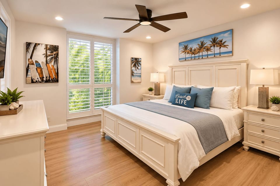 King-size bed en-suite bathroom