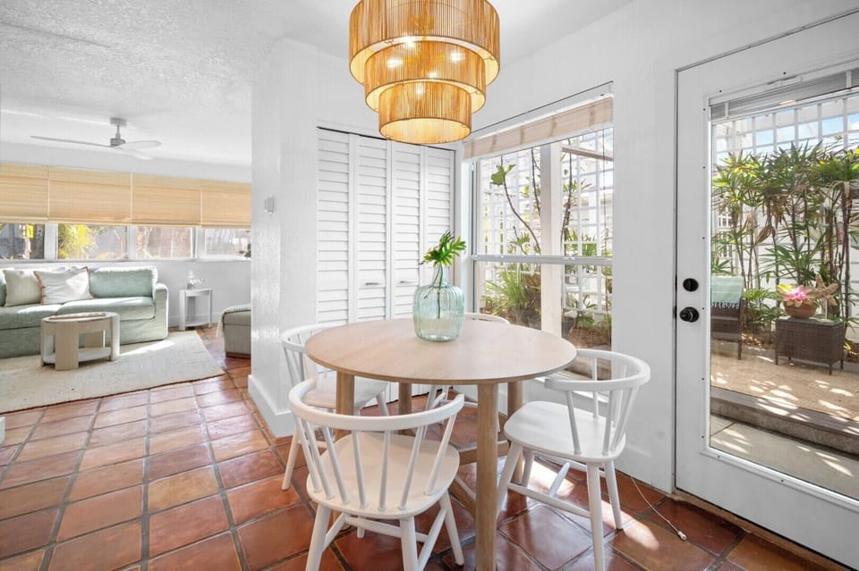 Step outside to the private deck area