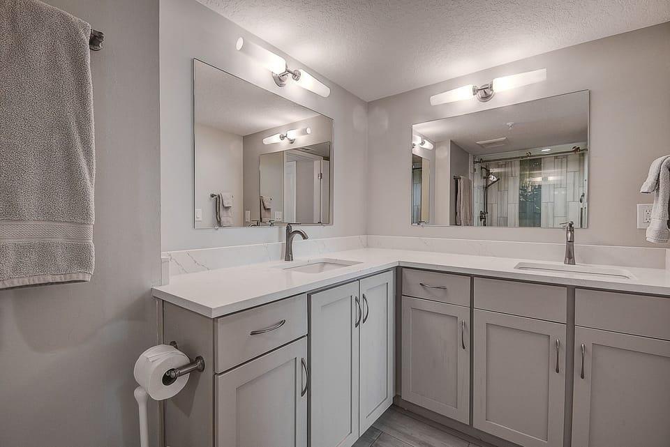 Double vanity in master