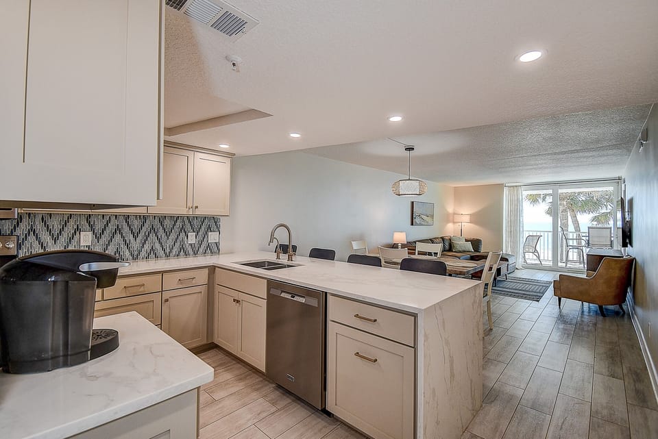 Open kitchen with views