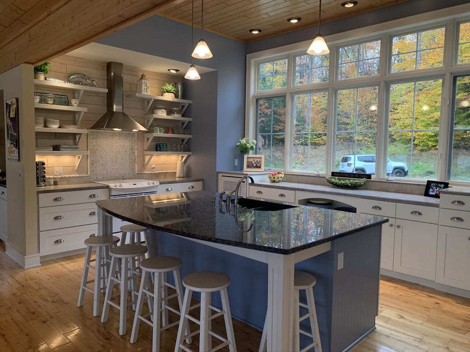 Large island with seating for six