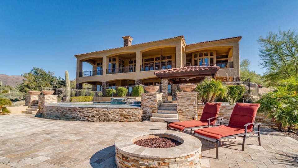 Rear view of home from Fire pit