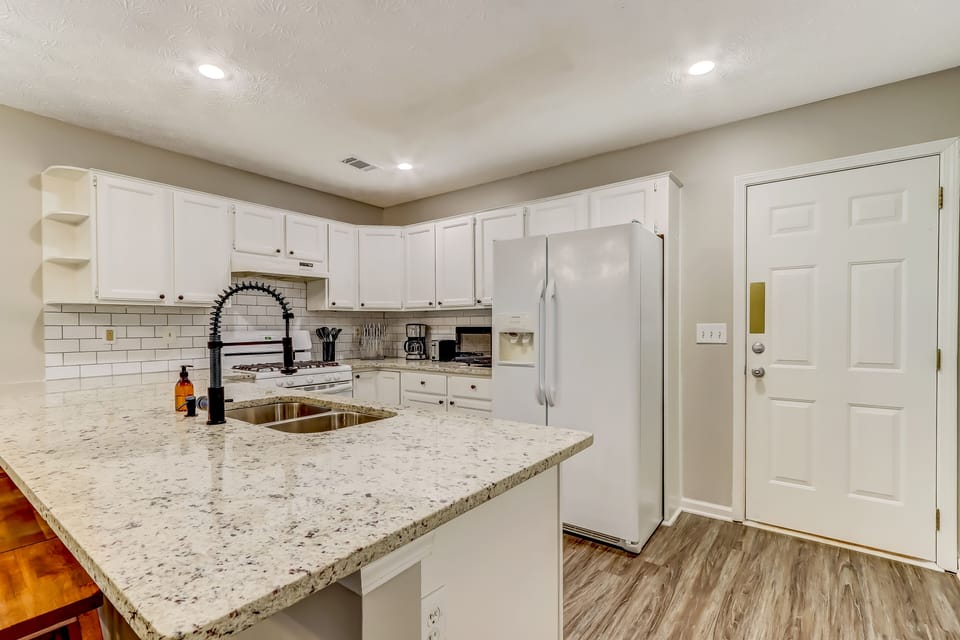 Kitchen with granite countertops