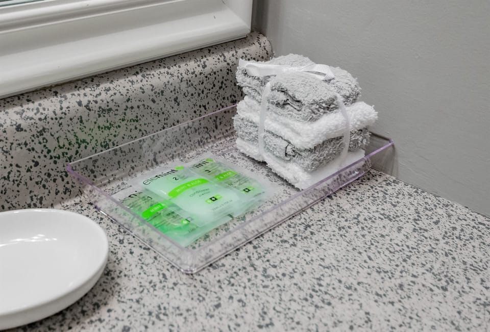 We provide basic soaps, shampoo, and conditioner. 