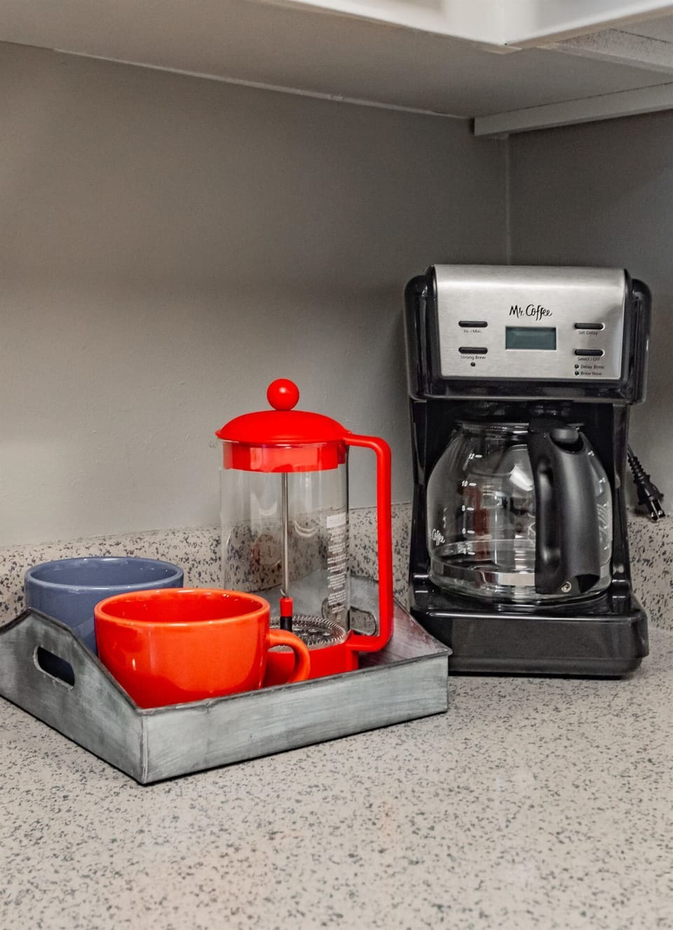 Coffee and sugar are provided for your convenience. 