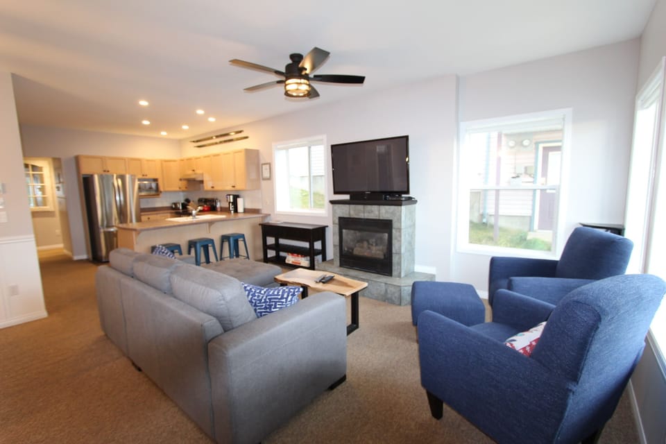 Living Room, Dining Room, and Kitchen - Open Concept 