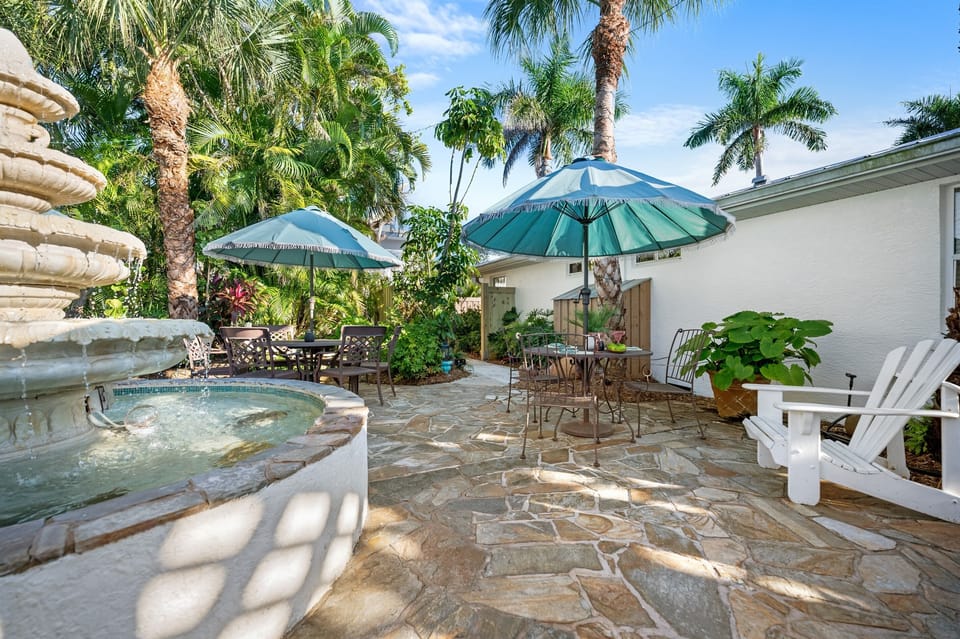 Relax and unwind by the fountain