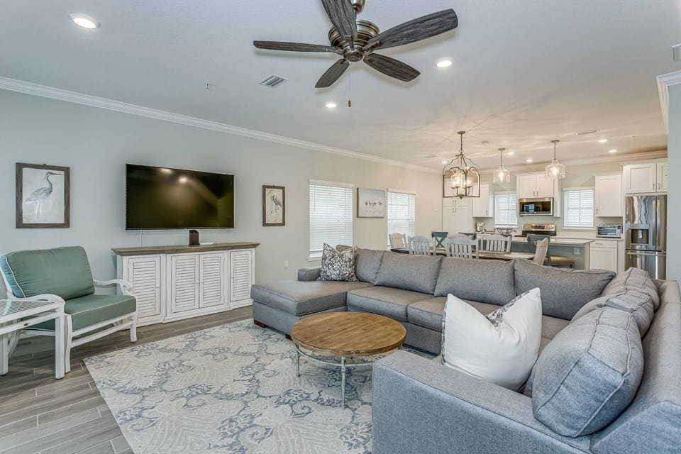There's room for the whole family on the comfortable living room sectional