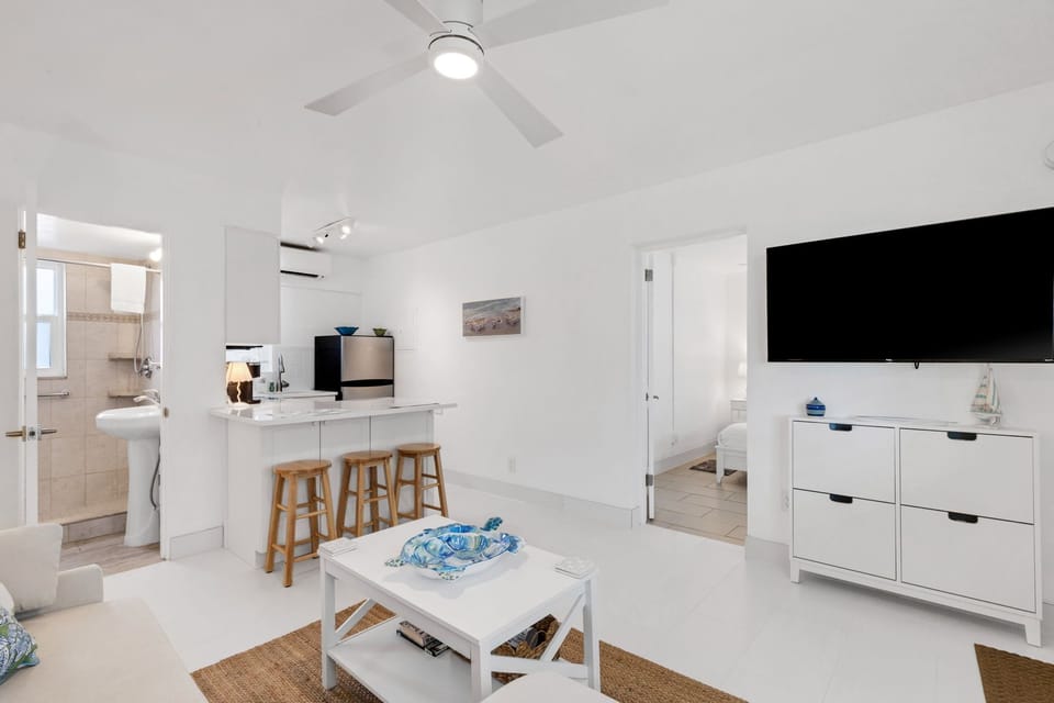 With fresh, clean-white contemporary aesthetics, this suite offers a sleek sanctuary.