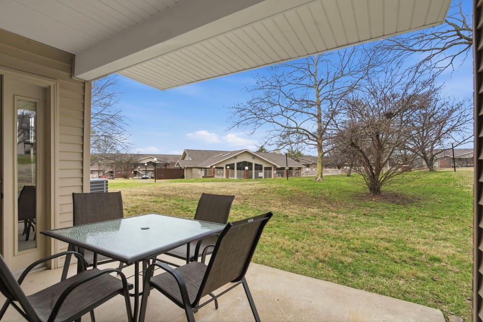 Covered  Patio with Seating, Green Space