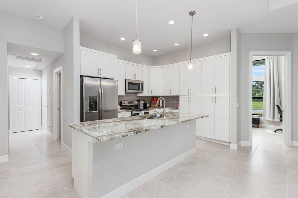 Beautiful kitchen with large pantries 