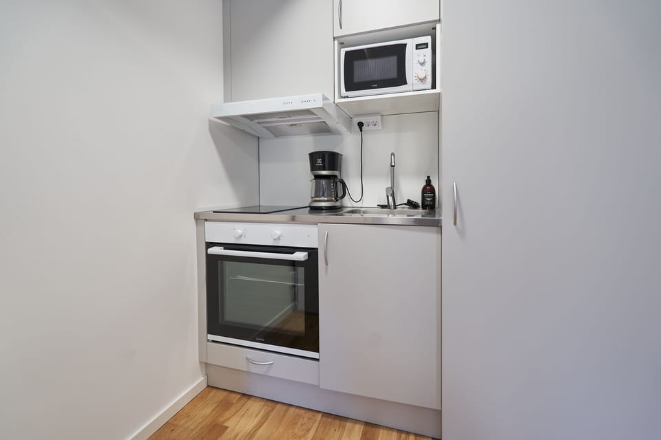 Studio, 2 Twin Beds | Private kitchenette | Fridge, microwave, oven, stovetop
