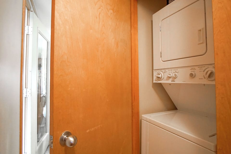 Stacked washer/dryer in the condo