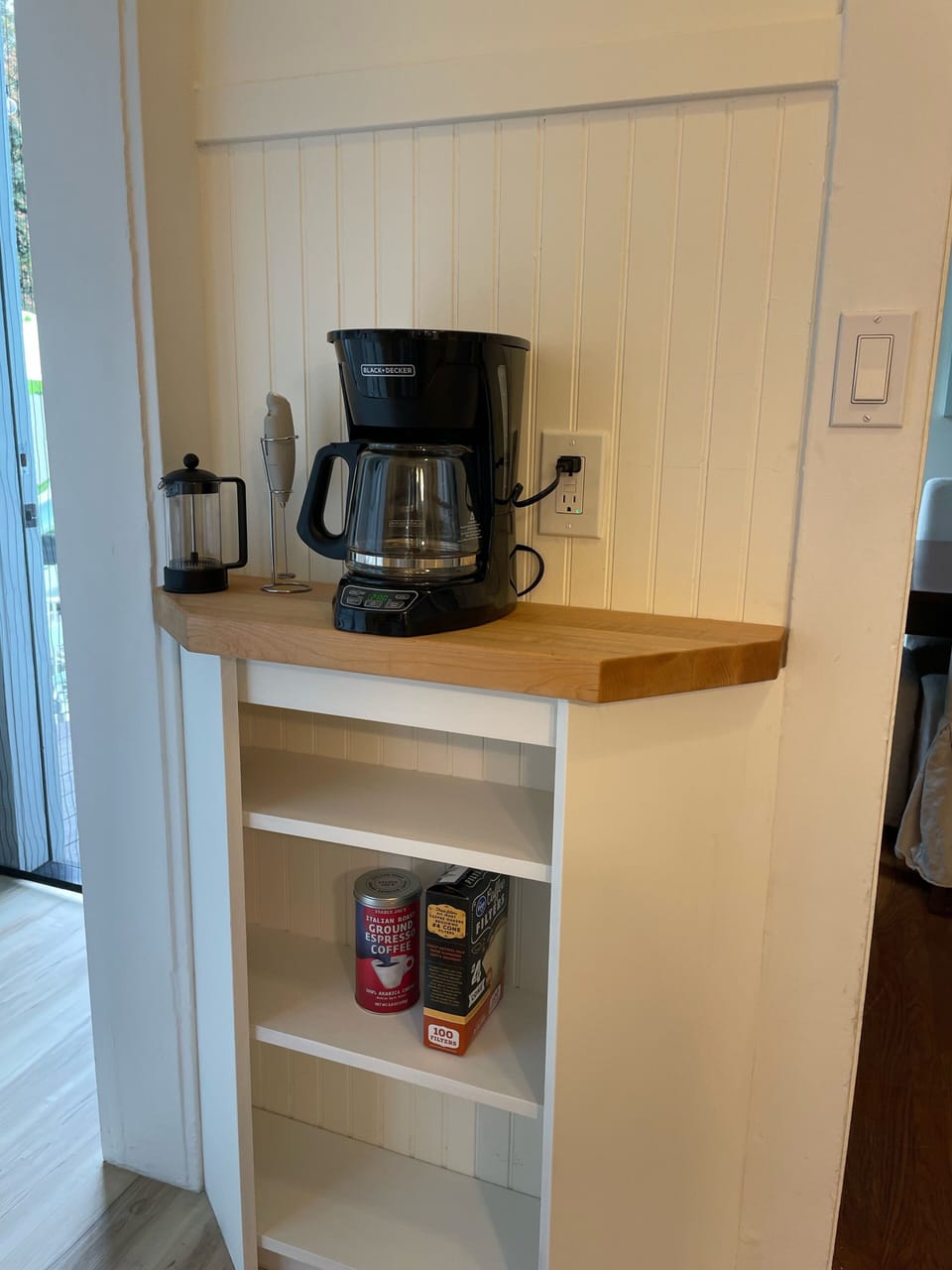 Kitchen Coffee Nook with mini press and frother