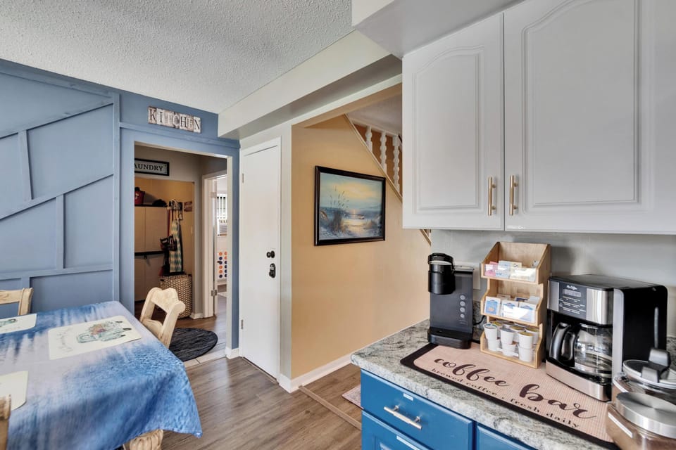 Coffee Bar includes Keurig and Mr. Coffee machines. 