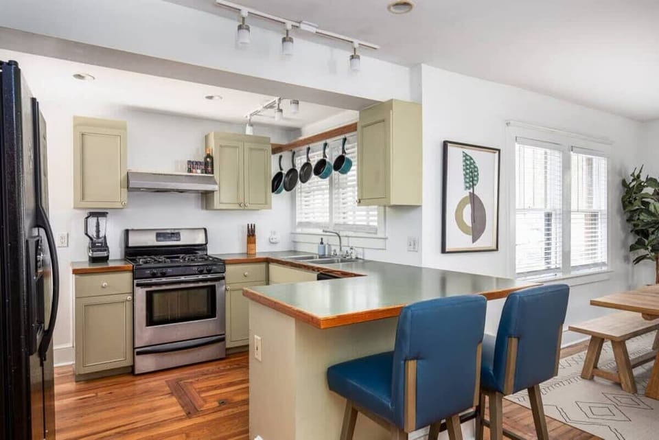 Kitchen with bar seating!