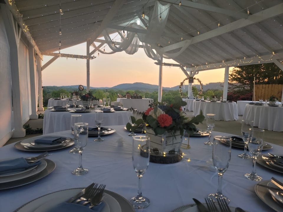 Outdoor banquet area