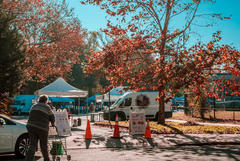 Farmers market across the street (Saturdays from Spring - late Autumn)
