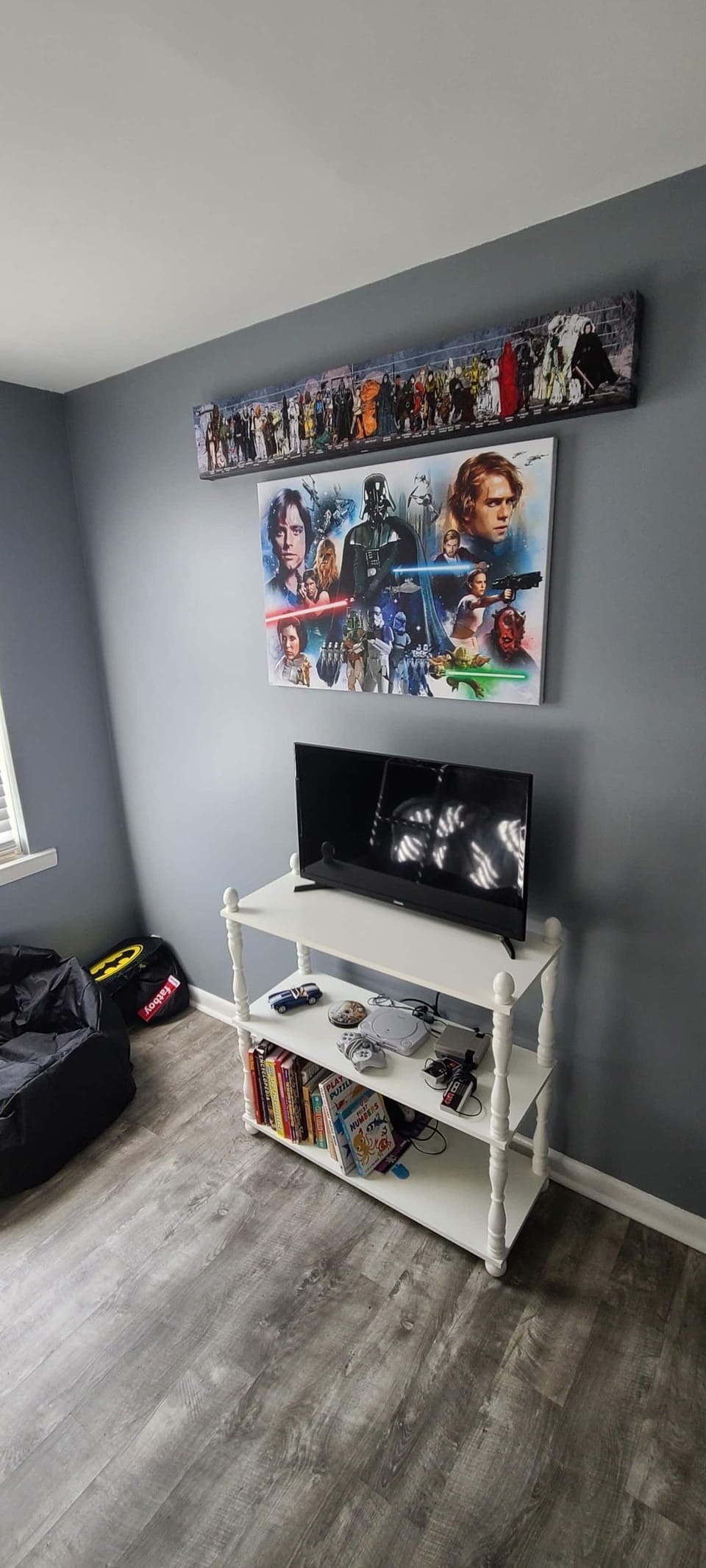 TV in kids room is age restricted to children’s programming. 