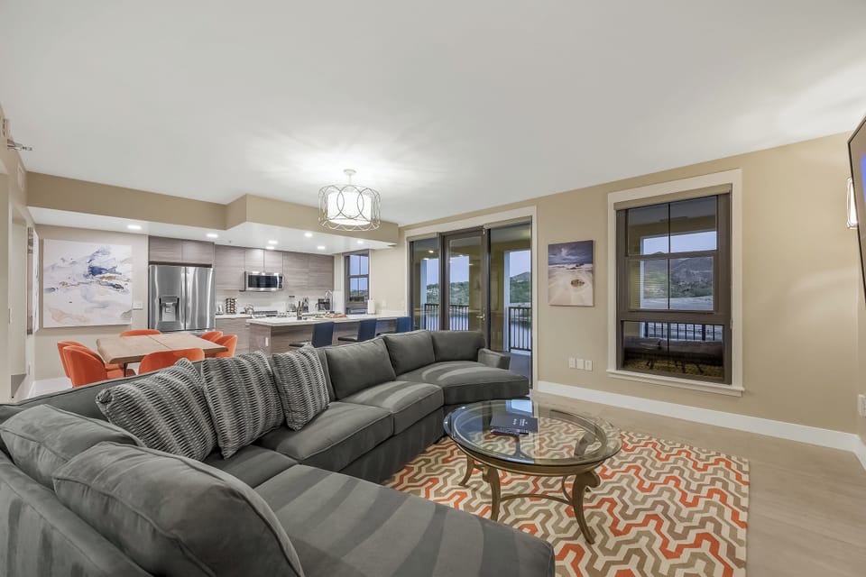 Kitchen and Great-room have perfect views of the lake.